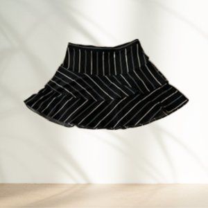 Express Striped Flared Mini Skirt